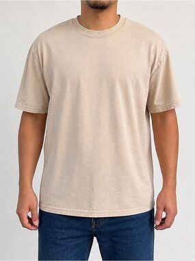 Essential Crewneck Short Sleeve T-Shirt in Sand